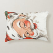 ヴィンテージクリスマス、すてきサンタクロースとスマイル アクセントクッション (正面)