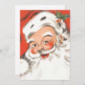 ヴィンテージクリスマス、すてきサンタクロースとスマイル シーズンカード (正面/裏面)