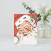 ヴィンテージクリスマス、すてきサンタクロースとスマイル シーズンポストカード (スタンド正面)