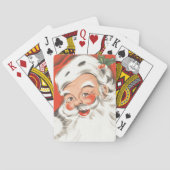 ヴィンテージクリスマス、すてきサンタクロースとスマイル トランプ (裏面)