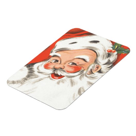 ヴィンテージクリスマス、すてきサンタクロースとスマイル マグネット (左側)