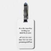 ヴィンテージクリスマス、すてきサンタクロースとスマイル ラゲッジタグ (裏面縦)