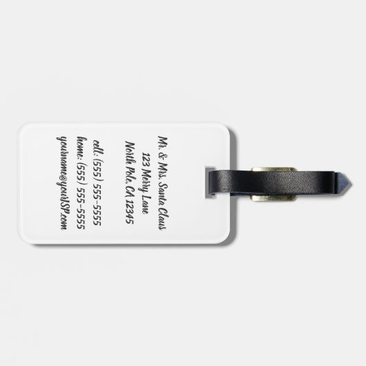 ヴィンテージクリスマス、すてきサンタクロースとスマイル ラゲッジタグ (裏面横)