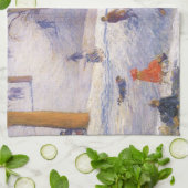 ヴィンテージクリスマス、そり、セントラルパークグラクェンス キッチンタオル (折り畳み)