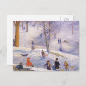 ヴィンテージクリスマス、そり、セントラルパークグラクェンス シーズンポストカード (正面/裏面)