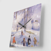 ヴィンテージクリスマス、そり、セントラルパークグラクェンス スクエア壁時計 (傾斜)