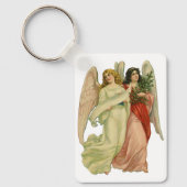 ヴィンテージクリスマス、アンティークビクトリアンエンジェルダイカット キーホルダー (正面)