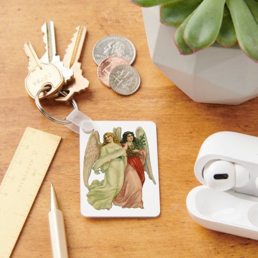 ヴィンテージクリスマス、アンティークビクトリアンエンジェルダイカット キーホルダー (デスク)