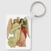 ヴィンテージクリスマス、アンティークビクトリアンエンジェルダイカット キーホルダー (裏面)