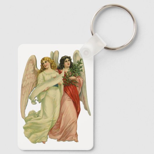 ヴィンテージクリスマス、アンティークビクトリアンエンジェルダイカット キーホルダー (裏面)