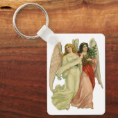 ヴィンテージクリスマス、アンティークビクトリアンエンジェルダイカット キーホルダー (正面)