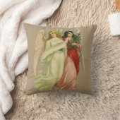 ヴィンテージクリスマス、アンティークビクトリアンエンジェルダイカット クッション (ブランケット)