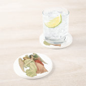 ヴィンテージクリスマス、アンティークビクトリアンエンジェルダイカット コースター (側面)