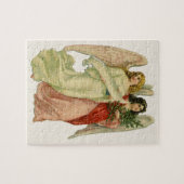 ヴィンテージクリスマス、アンティークビクトリアンエンジェルダイカット ジグソーパズル (横)