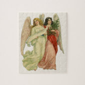 ヴィンテージクリスマス、アンティークビクトリアンエンジェルダイカット ジグソーパズル (縦)