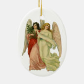 ヴィンテージクリスマス、アンティークビクトリアンエンジェルダイカット セラミックオーナメント (裏面)