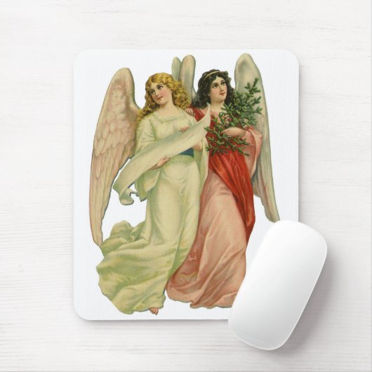 ヴィンテージクリスマス、アンティークビクトリアンエンジェルダイカット マウスパッド (マウス)