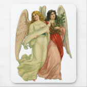 ヴィンテージクリスマス、アンティークビクトリアンエンジェルダイカット マウスパッド (正面)