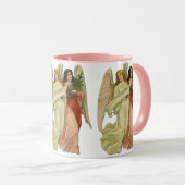 ヴィンテージクリスマス、アンティークビクトリアンエンジェルダイカット マグカップ (正面右)