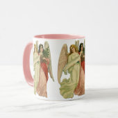 ヴィンテージクリスマス、アンティークビクトリアンエンジェルダイカット マグカップ (正面左)