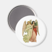 ヴィンテージクリスマス、アンティークビクトリアンエンジェルダイカット マグネット (正面/裏面)