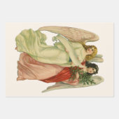 ヴィンテージクリスマス、アンティークビクトリアンエンジェルダイカット ラッピングペーパーシート (正面)