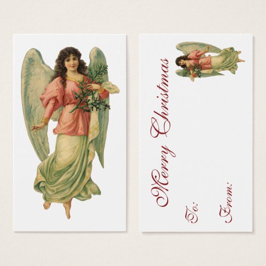 ヴィンテージクリスマス、アンティークビクトリアンエンジェル (正面&裏面)