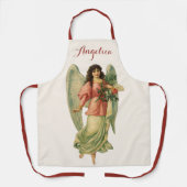 ヴィンテージクリスマス、アンティークビクトリアンエンジェル エプロン (正面)