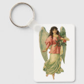 ヴィンテージクリスマス、アンティークビクトリアンエンジェル キーホルダー (正面)