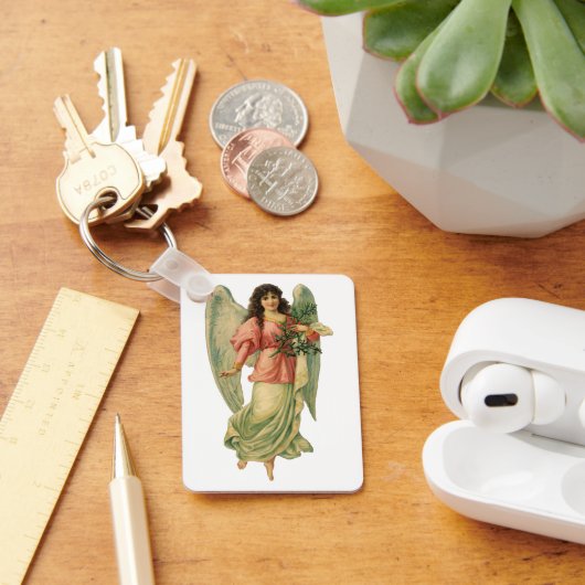 ヴィンテージクリスマス、アンティークビクトリアンエンジェル キーホルダー (デスク)