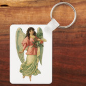 ヴィンテージクリスマス、アンティークビクトリアンエンジェル キーホルダー (裏面)