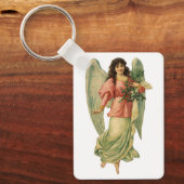 ヴィンテージクリスマス、アンティークビクトリアンエンジェル キーホルダー (正面)