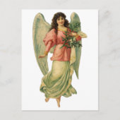 ヴィンテージクリスマス、アンティークビクトリアンエンジェル シーズンポストカード (正面)