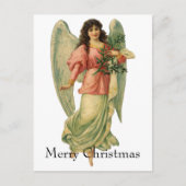 ヴィンテージクリスマス、アンティークビクトリアンエンジェル シーズンポストカード (正面)
