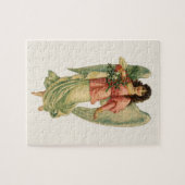 ヴィンテージクリスマス、アンティークビクトリアンエンジェル ジグソーパズル (横)