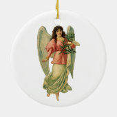 ヴィンテージクリスマス、アンティークビクトリアンエンジェル セラミックオーナメント (裏面)