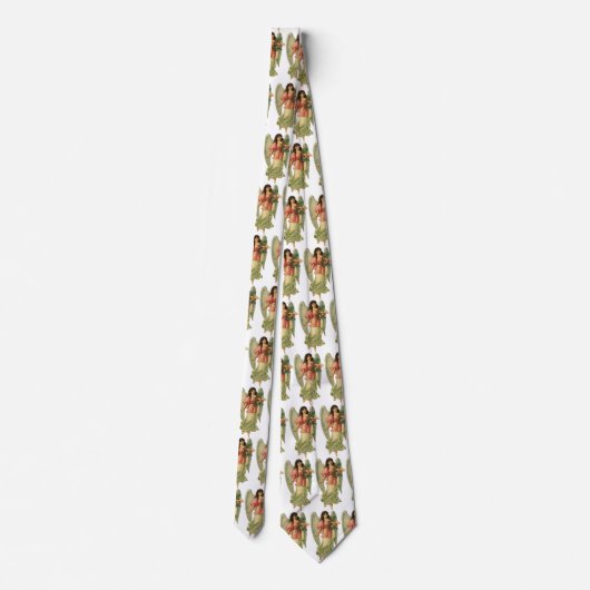 ヴィンテージクリスマス、アンティークビクトリアンエンジェル ネクタイ (裏面)