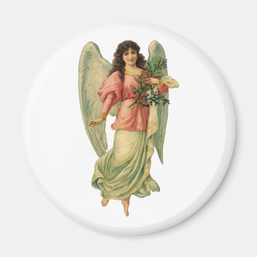 ヴィンテージクリスマス、アンティークビクトリアンエンジェル マグネット (正面)