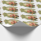 ヴィンテージクリスマス、アンティークビクトリアンエンジェル ラッピングペーパー (角)