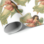 ヴィンテージクリスマス、アンティークビクトリアンエンジェル ラッピングペーパー (ロールコーナー)