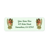 ヴィンテージクリスマス、アンティークビクトリアンエンジェル ラベル (正面)