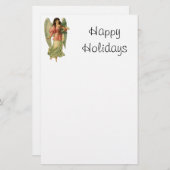 ヴィンテージクリスマス、アンティークビクトリアンエンジェル 便箋 (正面/裏面)