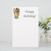 ヴィンテージクリスマス、アンティークビクトリアンエンジェル 便箋 (スタンド正面)