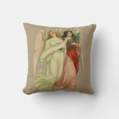 ヴィンテージクリスマス、アンティークビクトリアン天使ダイカット クッション (正面)