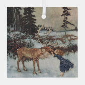 ヴィンテージクリスマス、イラストレーションザスノークイーン ガラスオーナメント (裏面)