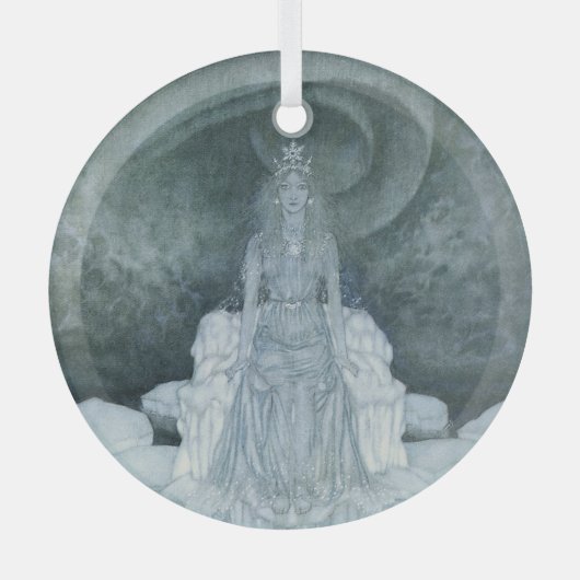ヴィンテージクリスマス、イラストレーションザスノークイーン ガラスオーナメント (正面)