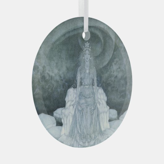 ヴィンテージクリスマス、イラストレーションザスノークイーン ガラスオーナメント (正面右)