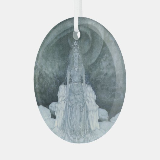ヴィンテージクリスマス、イラストレーションザスノークイーン ガラスオーナメント (正面左)