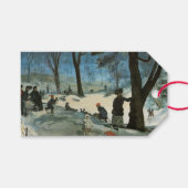 ヴィンテージクリスマス、ウィリアム・グラッケンスの雪のセントラルパーク ギフトタグ (正面(横))