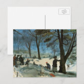 ヴィンテージクリスマス、ウィリアム・グラッケンスの『冬のセントラルパーク』 シーズンポストカード (正面/裏面)